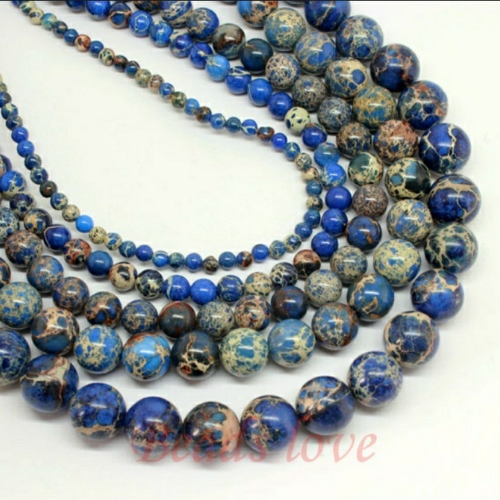 Natural Stone Jasper Sea Sediment 6mm Beads New